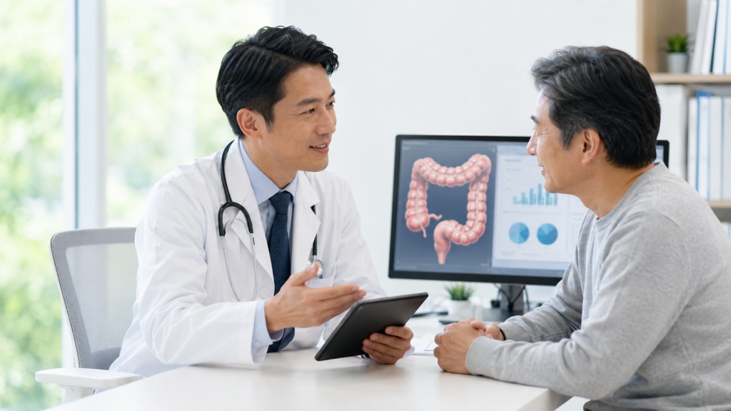 Colorectal cancer screening in consultation with a doctor