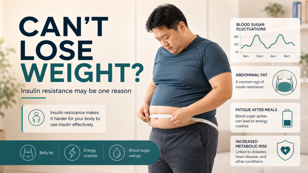 Featured image illustrating the connection between weight struggles and insulin resistance