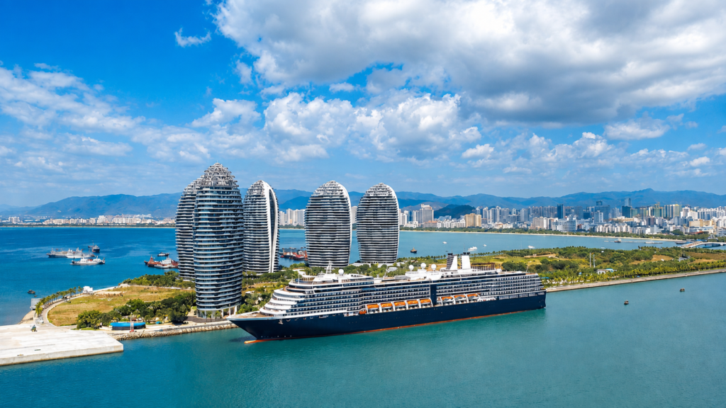Hainan Sanya sea beach city view